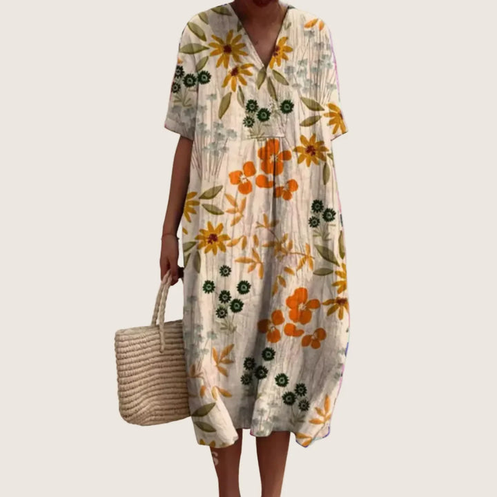 Giulia | Vestito Estivo Floreale in Seta Elegante