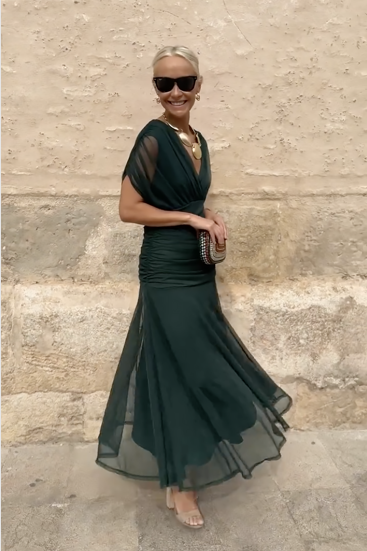 Louise™ Abito Lungo da Cerimonia Raffinato con Scollo a V