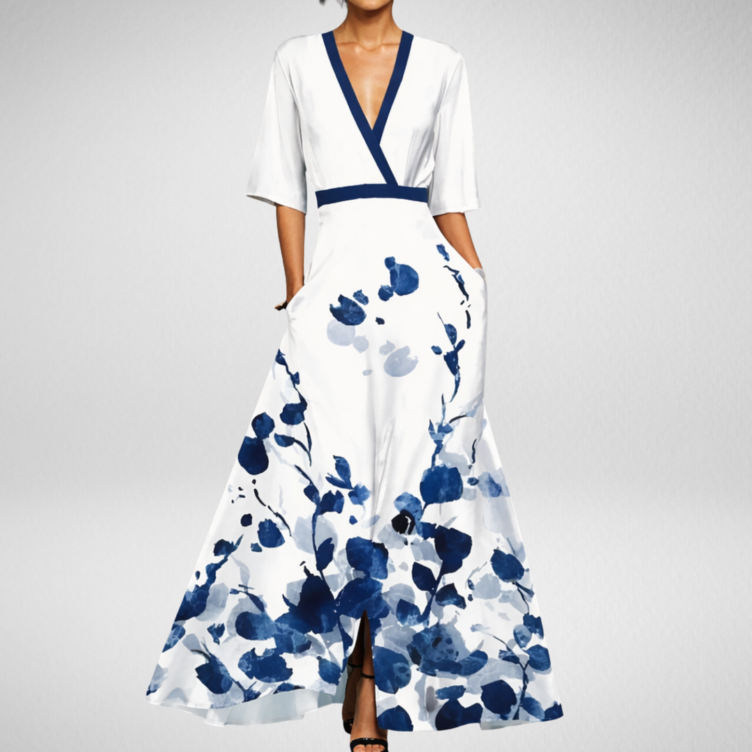 Valentina | Abito Maxi Elegante con Scollo Profondo