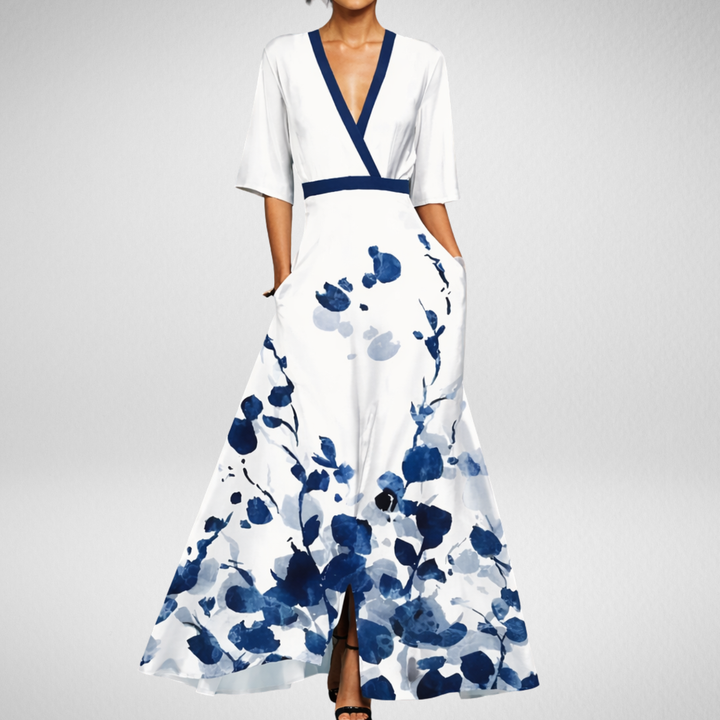 Valentina | Abito Maxi Elegante con Scollo Profondo