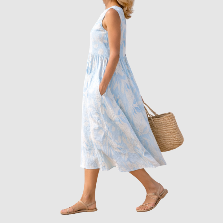 Joy™ | Abito Midi Foglie Eleganza Naturale