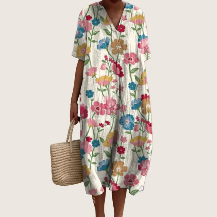 Giulia | Vestito Estivo Floreale in Seta Elegante