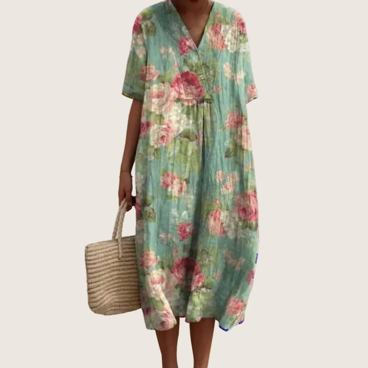 Giulia | Vestito Estivo Floreale in Seta Elegante